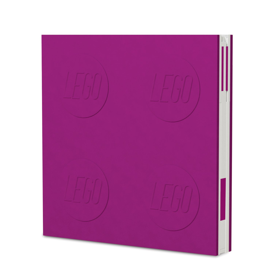 52438 Книга для записей (158х158мм, 176 листов, линейка, 150х152мм), с фиолетовой гелевой ручкой 