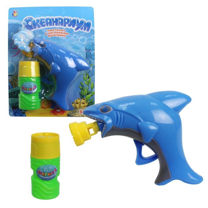 1toy Океанариум, Пистолет механический для мыльных пузырей в виде акулы