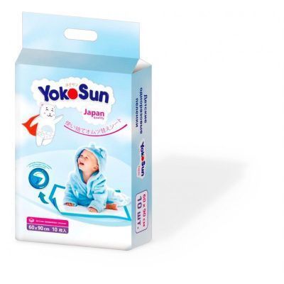 Детские одноразовые  пеленки YokoSun 60*90 , 10 шт