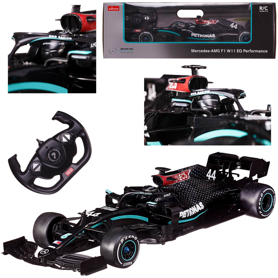 Машина р/у 1:12 Формула 1, Mercedes-AMG F1 W11 EQ Performance, 2,4G, цвет черный, комплект стикеров.