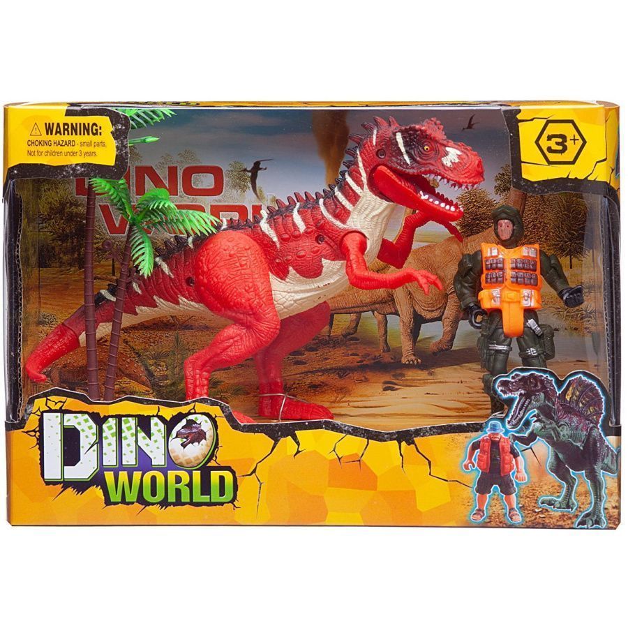 Набор игровой "Мир динозавров" (большой динозавр, фигурка человека, акссесуары)