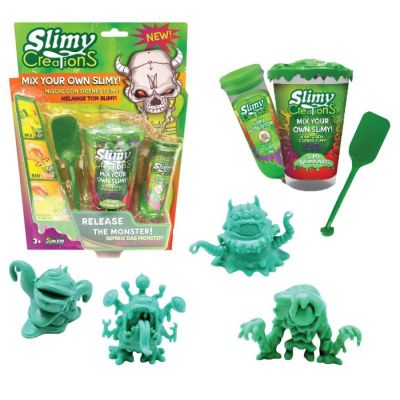Слайми. Набор для создания слайма Монстры с игрушкой, зеленый. ТМ Slimy