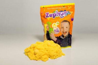 Кинетический пластилин "Zephyr"-жёлтый (0,3 кг/дой-пак)