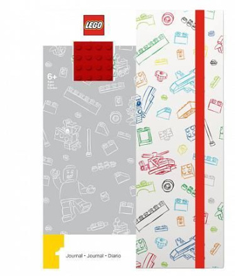 51840 Книга для записей (96 листов, линейка) с резинкой LEGO, цвет: красный, белый