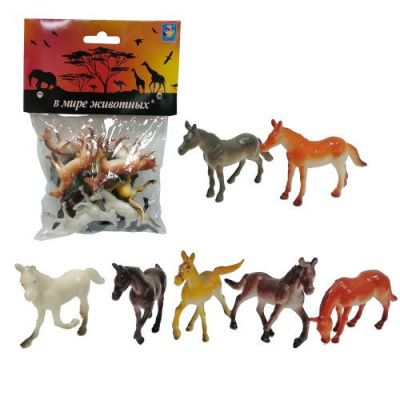 1toy "В мире животных" Набор игрушечных лошадей 12 шт х 5 см 