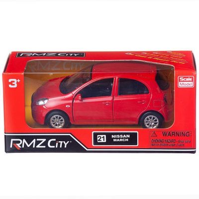 Машина металлическая RMZ City 1:32 Nissan March, инерционная, 2 цвета в ассорт. (зеленый, красный)