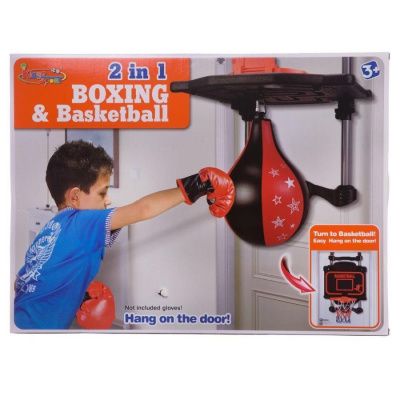Набор игровой "Баскетбол и бокс", 2в1, с электронным табло, в коробке