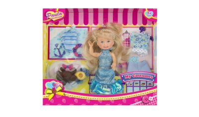 Кукла "Paula. Модница", синее платье