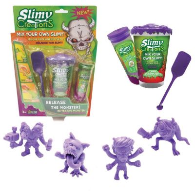 Слайми. Набор для создания слайма Монстры с игрушкой, фиолет. ТМ Slimy