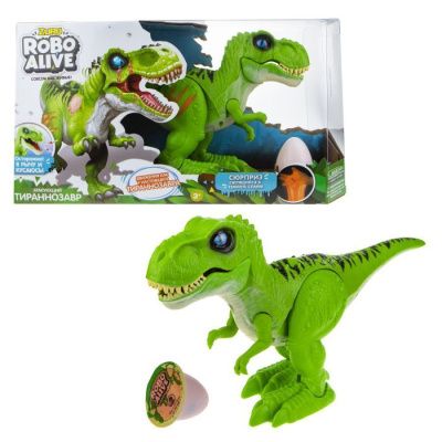 ZURU Робо-Тираннозавр RoboAlive, зеленый +слайм