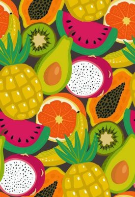 Набор для творчества холст с красками по номерам Сочные летние фрукты (20цветов) 30 на 40 см