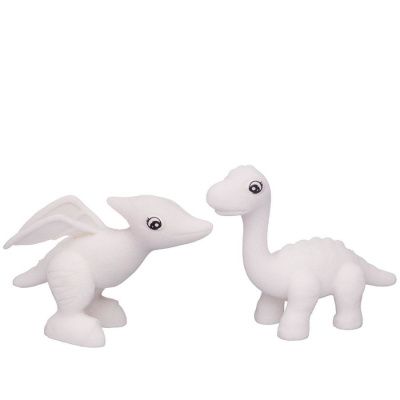 Набор для творчества Фигурки для раскраски "Динозаврики" (2 фигурки, 3 фломастера, щетка), 2 вида