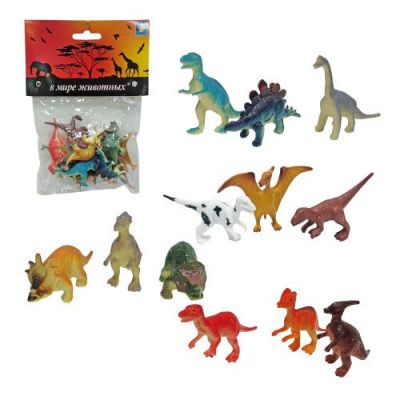 1toy "В мире животных" Набор игрушечных динозавров 12 шт х 5 см