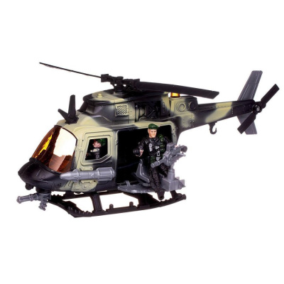 Боевая сила. Набор военной техники: танк, вертолет, мотоцикл, 2 фигурки солдат, аксессуары, в коробк