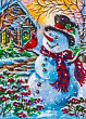 Набор для творчества Алмазная Мозаика Весёлый снеговик, с подрамником, с полным заполнением 30*40