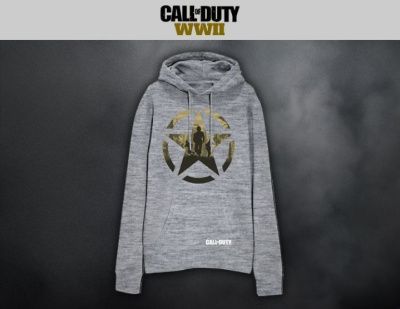 Толстовка с капюшоном Call of  Duty WW2 Grey hoodie (S-44)
