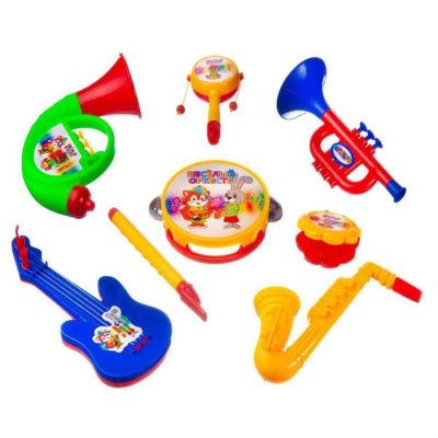 Набор музыкальных инструментов "Веселый оркестр" для малышей (8 предметов) в пакете с хедером 25х18х