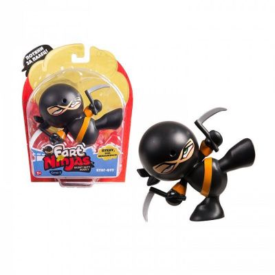 Фарт Ниндзя. Игрушка "Пукающий" Ниндзя черного цвета с серпами.TM Fart Ninjas
