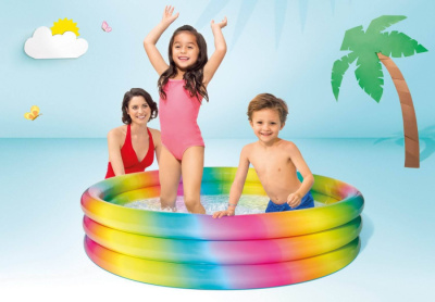 Бассейн надувной детский INTEX "Rainbow Ombre Pool" (Радужные переливы) от 2-х лет, 147смx33см