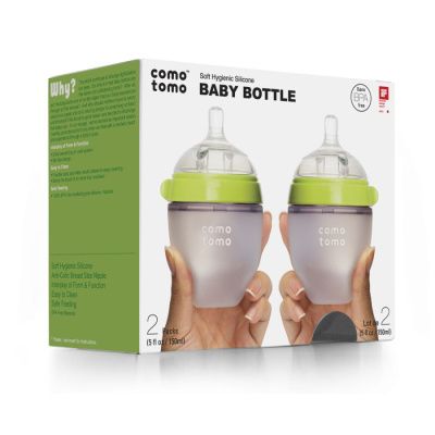 Набор из двух бутылочек для кормления COMOTOMO, цвет зеленый (150 мл.) Comotomo Natural Feel Baby Bo