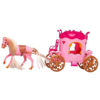 Моя лошадка. Игровой набор "Карета с лошадкой и куколкой", розовая