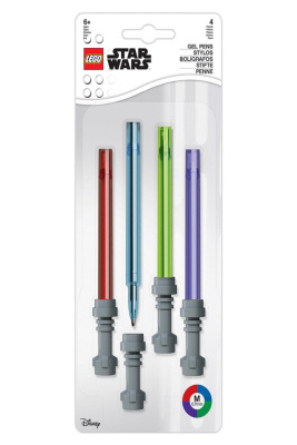 52875 Набор гелевых ручек LEGO Star Wars (Звёздные Войны) - Lightsaber (4 шт., цвет: красный, синий,