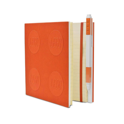 52440 Книга для записей (158х158мм, 176 листов, линейка, 150х152мм), с оранжевой гелевой ручкой 