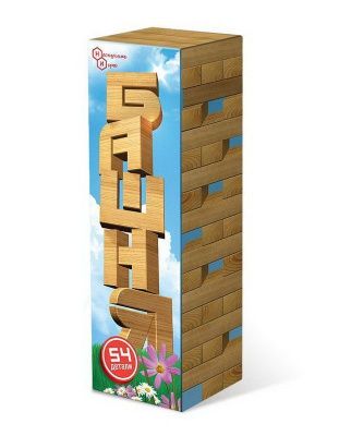Игра настольная Башня 54 детали в картонной коробке (дерево)