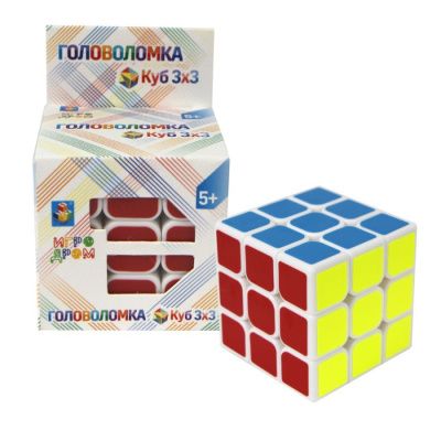 1toy Головоломка "Куб 3х3", 5,5 см, коробка 6х6х9см