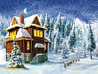 Набор для творчества Алмазная мозаика Зимний заснеженный пейзаж блестящая, с подрамником, 40*50 