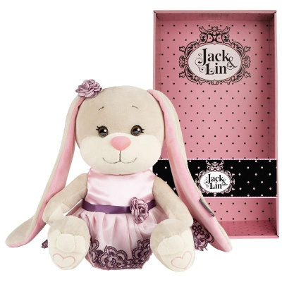 Зайка Jack&Lin в Вечернем Розовом Платье, 25 см