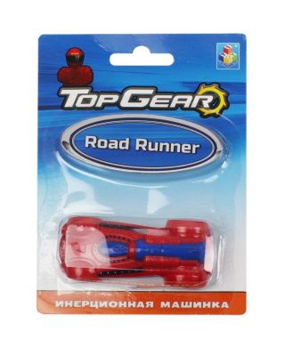 1toy Top Gear пласт. машинка Road Runner, 8см, инерц. блистер