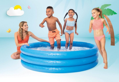 Бассейн надувной детский INTEX "Crystal Blue Pool" 168х41см (от 3-х лет)