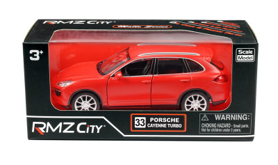 Машина металлическая RMZ City 1:32 Porsche Cayenne Turbo, инерционная, красный/красный матовый цвет