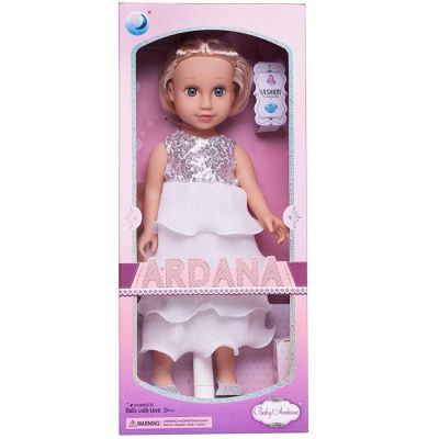 Кукла "Ardana Baby" 45 см в белом платье с серебристыми пайетами, в коробке