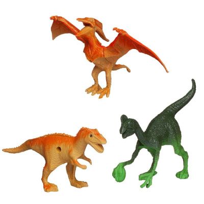 Набор игровой "Динозавры" (большой зеленый динозавр, 3 динозавра, клетка), свет, звук