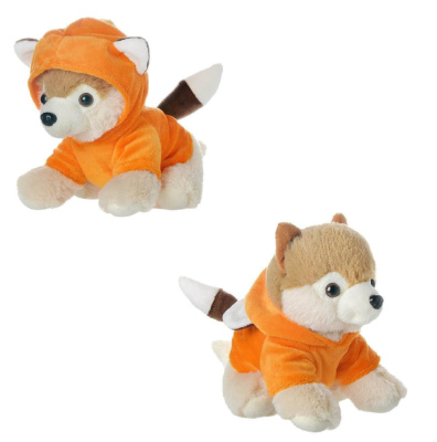 Мягкая игрушка Модные питомцы. Собачка в оранжевом костюме Лисички, 18см