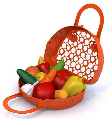 Набор Фрукты, овощи (12 предметов в сумке-корзинке)