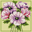 Мозаика алмазная 20*20 см Чудесные цветы, полное заполнение, камни квадратные 2,5*2,5 мм, 9 и 13 гр