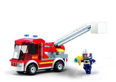 Конструктор Sluban серия Пожарный "Пожарная машина с подъемной люлькой", 136 деталей