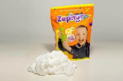 Кинетический пластилин "Zephyr"-белый (0,3 кг/дой-пак)