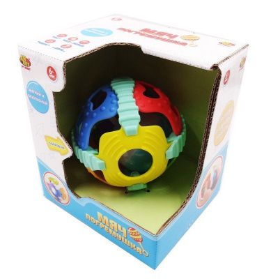 Игрушка для малышей. Мяч погремушка развивающий 2 в 1, эл/мех., со световыми и звуковыми эффектами