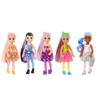 Barbie® кукла-сюрприз Челси Волна 1 с блестящими куклами и сюрпризами внутри