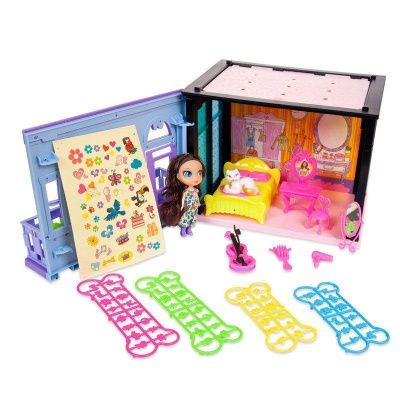 Дом "Модный дом" в наборе с куклой и мебелью, 51 деталь, в коробке 46,5x7,5x31 см