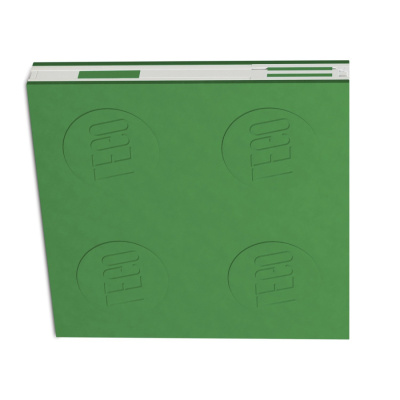 52443 Книга для записей (158х158мм, 176 листов, линейка, 150х152мм), с зеленой гелевой ручкой 