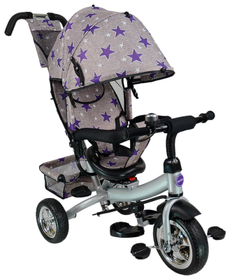 Велосипед детский трехколёсный  Farfello TSTX6588 серый с фиолетовыми звездами