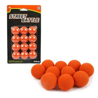 1toy Street Battle Мягкие шарики 2,8 см для игр оружия (12 шт.), блистер