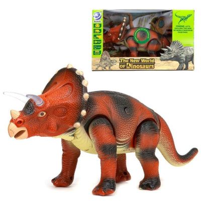 Динозавр на р/у "Трицератопс", световые и звуковые эффекты, 39х16х23 см