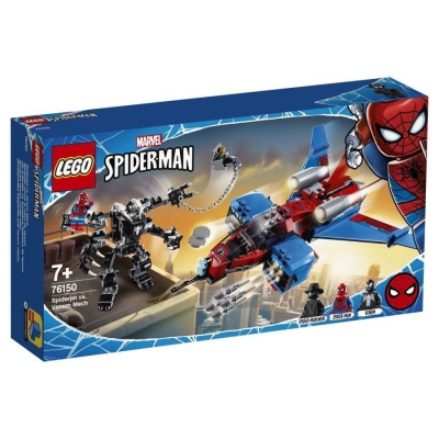 Конструктор LEGO SUPER HEROES Реактивный самолёт Человека-Паука против Робота Венома