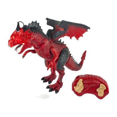1toy игрушка интерактивная Пламенный дракон на ИК управлении, свет, звук, эффект дыма